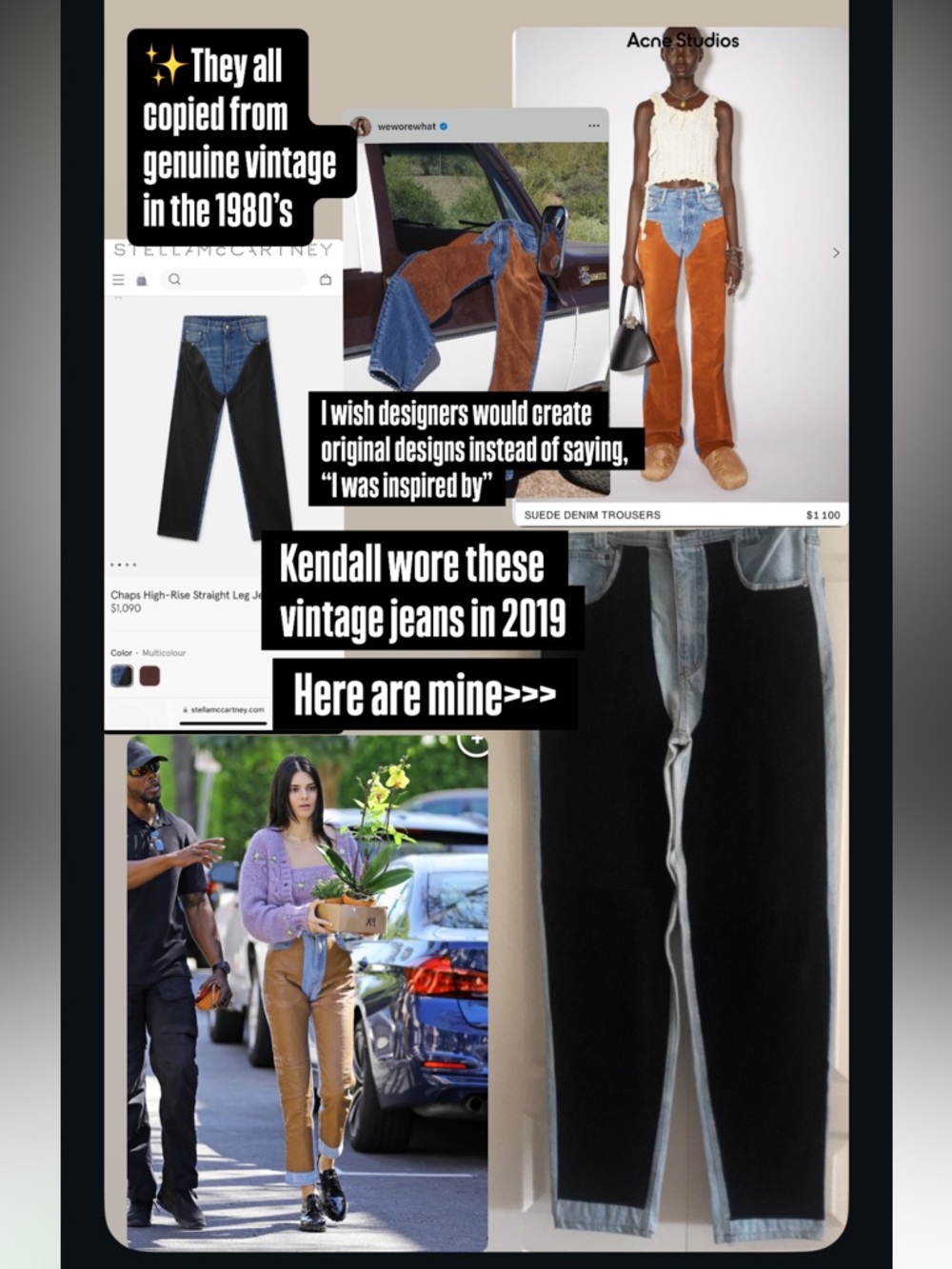 Vintage 1980’s western suede chap style jeans